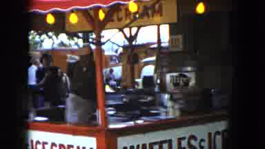Cleveland Ohio (1951): Outdoor Food Stand Selling Waffles And Ice Cream With
