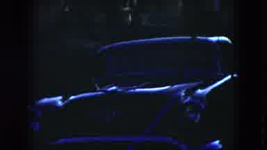 Cleveland Ohio (1951): Car Parked Outside In Dark Then Boy Hanging Christmas