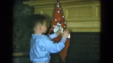 Cleveland Ohio (1951): Boy Hanging Stocking