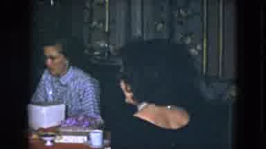 Cleveland Ohio (1951): Woman Chewing Eating Dinner At Dining Room Table Candelabra