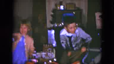 Cleveland Ohio (1951): A Young Boy Plays A Drum Set While A Young Girl Dances And