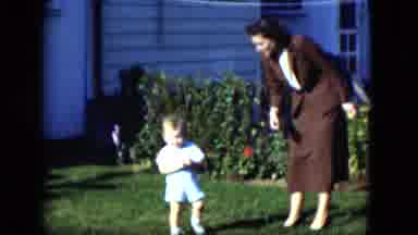 Cleveland Ohio (1951): The Lady Was Playing With The Baby On The Garden