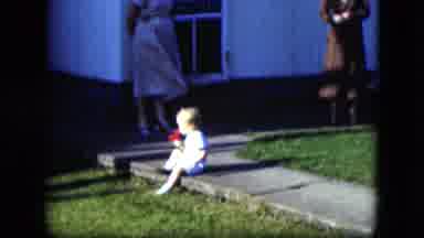 Cleveland Ohio (1951): Young Baby Holding A Flower Sitting And Then Walking In A