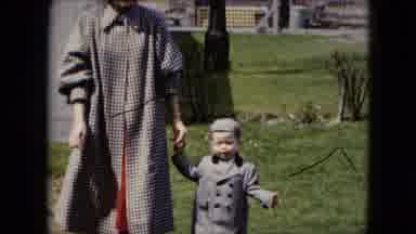 Cleveland Ohio (1951): Old Footage Of Mother And Child Walking Around Park In
