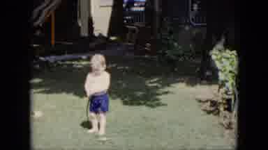 Cleveland Ohio (1951): Family Video Shows A Garden Scene And A Kid Playing With A