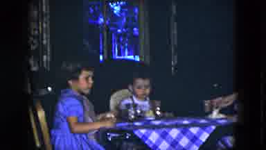 Cleveland Ohio (1951): Three Kids Eating At The Table Together