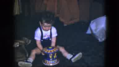 Cleveland Ohio (1951): Adorable Little Boy Sitting On A Carpeted Floor Playing