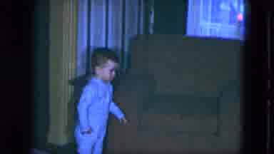 Cleveland Ohio (1951): Kid Roaming Around Family Room
