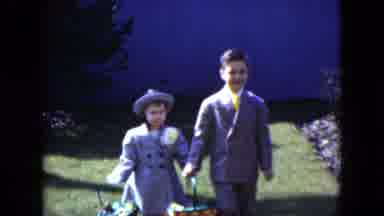 Cleveland Ohio (1951): Well Dressed Little Boy And Girl Walking With Each Other