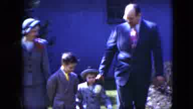 Cleveland Ohio (1951): A Father And Mother With Their Two Children Walking