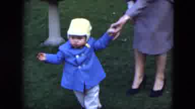 Cleveland Ohio (1951): Young Toddler Learns To Walk And Play With Grass And On The