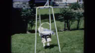 Cleveland Ohio (1951): Baby Trapped In Backyard Swing