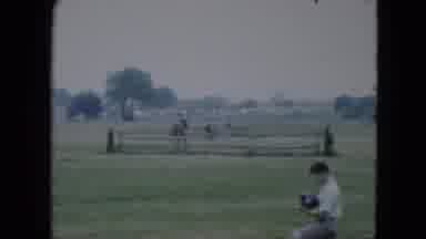 Cleveland Ohio (1951): People Riding Horses On A Farm While A Man Looks At