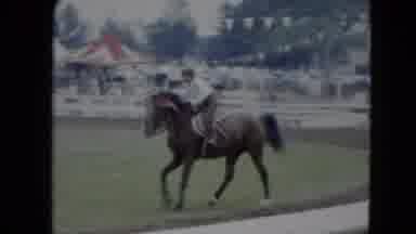 Cleveland Ohio (1951): Person Riding A Trotting Brown Horse Around A Ring In Some