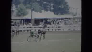 Cleveland Ohio (1951): Blue And Green Harness Racers Move Into Starting Position