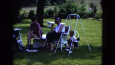 Cleveland Ohio (1951): People Enjoying Being Talking Watching Baby And Reading A
