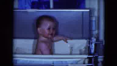 Cleveland Ohio (1951): Happy Baby In A Tub Splashing And Having A Wonderful Bath