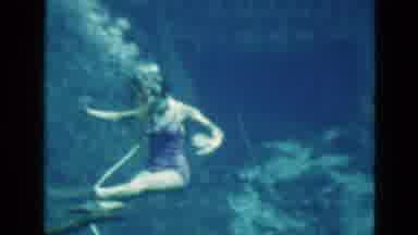 Florida USA (1952): Beautiful View Of Two Girls Swimming In The Deep Sea