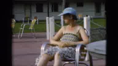 Quebec Canada (1952): Mother And Daughter Relaxing By Sunbathing By Fountain In