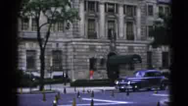 Washington DC USA (1952): View Of Stone Building And Traffic On A Clear Day