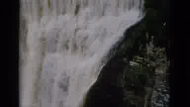 Quebec Canada (1952): Massive Amazing Waterfall With Turbulent Water Running Over