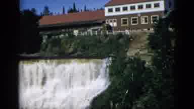 Quebec Canada (1952): A House Is Near Falls They Look Like Very Nice And Excited