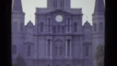 New Orleans USA (1952): A Clock Sits In The Face Of A Large Gothic Architecture
