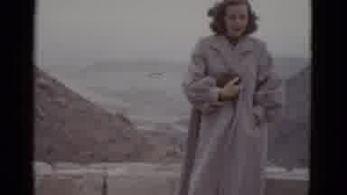 Utah USA (1952): Young Woman Posing For Home Video Recording In Front Of A Dry