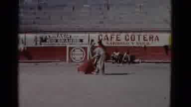 Baja California Mexico-1952: Two Matadors Practicing Bullfighting In Arena