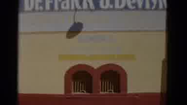 Baja California Mexico (1952): Building Doctor's Office Bullfighting Sign Yellow