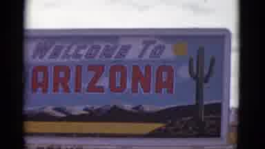 Arizona USA (1952): Welcome To Arizona Sign Then View Switches To Painted Desert