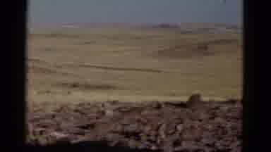 Arizona USA (1952): Old Footage Of Open Grassy Plain Distant Hills And Brick