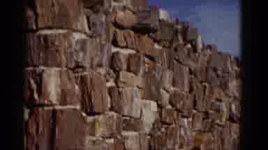 Arizona USA (1952): Rough Red Brown Stone Wall Corner With Loose Fitting Stonework