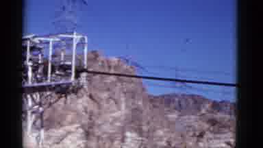 California USA (1952): Mountains With Power Lines And Blue Sky