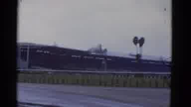 California USA (1952): Blurry Background Footage Of A Building With A Rail In