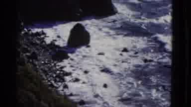 San Francisco California (1952): Incoming Tide As Ocean Waves Lap Against Rocky