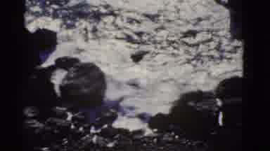 San Francisco California (1952): Birds Eye View Of Ocean Waves Crashing Into Huge
