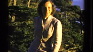 San Francisco California (1952): Woman Sits Outside And Talks To The Camera As It