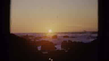 San Francisco California (1952): View Out Window Of Sunset Or Sunrise Over Ocean