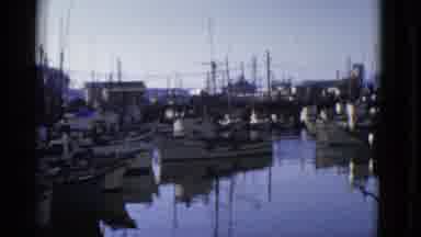 San Francisco California (1952): A Small Fishing Vessel Skillfully Backing Into