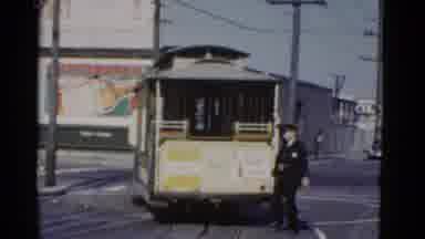 San Francisco California (1952): A Tram Ticket Conductor Exiting In Style For A