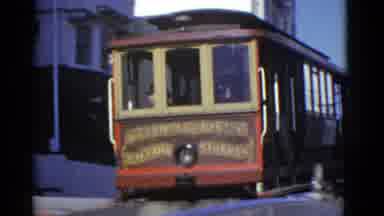 San Francisco California (1952): Trolley Car Moving Down The Famous Tracks