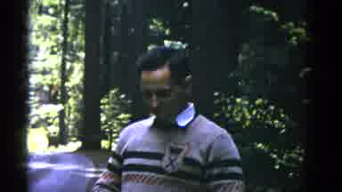 San Francisco California (1953): Man Smiling For Camera Walking In The Forest