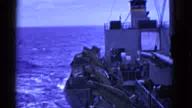 San Francisco California (1953): Officer Looks Off The Side Of A Military Boat At