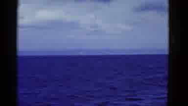 San Francisco California (1953): Calm Blue Water Against White Cloud Sky With