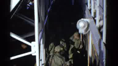 San Francisco California (1953): Soldiers Congregate Under Bleachers At Night