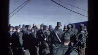 San Francisco California (1953): Large Crowd Of Military Men Waiting To Board A