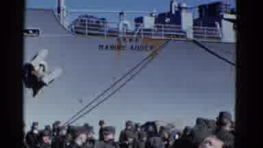 San Francisco California (1953): Massive Boat With The Name Marine Adder Docked As
