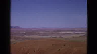 California USA (1953): Old Video Of A Camera Panning Across A Desert With A Clear