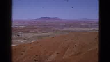 California USA (1953): Red Painted Desert Mountain Butte Plateau In Distance